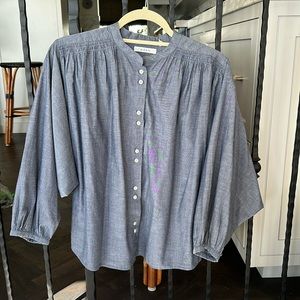 Chambray Doen double button , blouse sleeve !